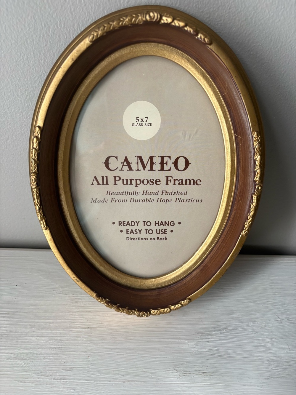 cameo Gold and Brown Ornate Oval Photo Frame
